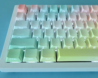 Cotton Candy Gradient Keycap Set: Backlit, Top and Side Print, Cherry Profile, PBT
