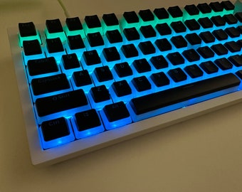 Backlit Translucent Black Keycap Set: OEM Profile, PBT