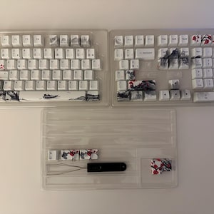 Sakura Cherry Blossom Japanese Keycap Set: French, Japanese, German Language, Cherry Profile, PBT image 13
