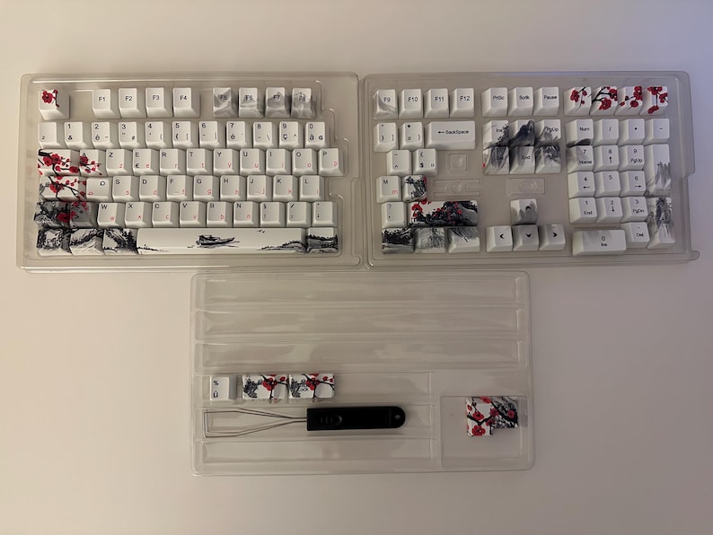 Sakura Cherry Blossom Japanese Keycap Set: French, Japanese, German Language, Cherry Profile, PBT image 13