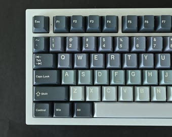 Dark Heavy Rain Keycap Set: Blue Gradient, Cherry Profile, PBT