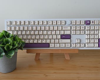 Purple White Keycap Set: Japanese Katakana layout, Cherry Profile, PBT