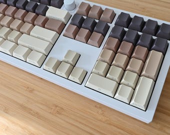 Backlit Coffee Gradient Keycap Set: Side Print Letters, Cherry Profile, PBT