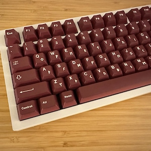 Classic Dark Red Minimalist Keycap Set for Mechanical Keyboard | 129 keys | Cherry Profile | MX Switch Type | PBT Material