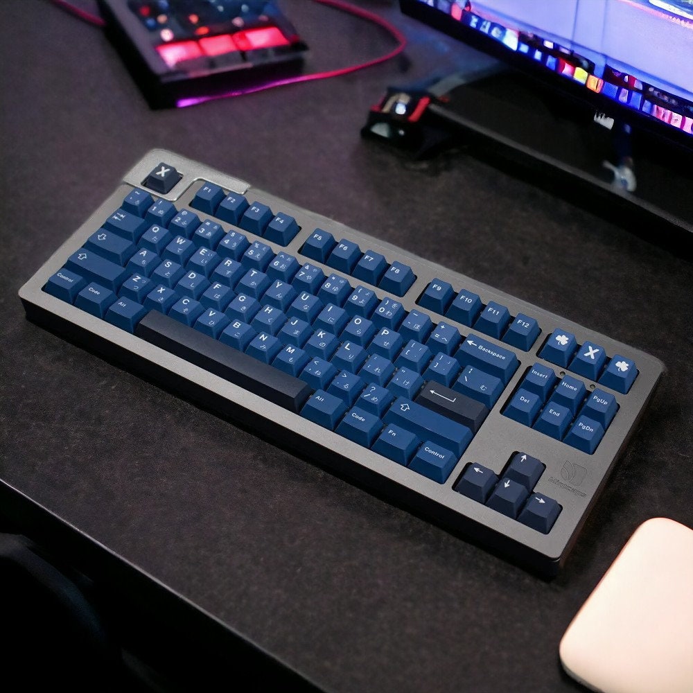 Cobalt Dark Blue Japanese Keycap Set: Cherry Profile, PBT - Etsy
