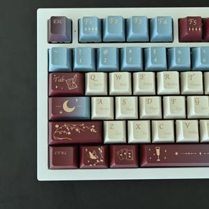 Enchanting Mysterious Moonlight Sky Astrology Theme Keycap Set for Mechanical Keyboard | 133 keys | Cherry Profile | MX Switch Style | PBT