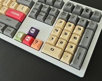 Retro Super Mario Game Keycap Set: Cherry Profile, PBT
