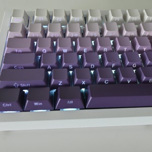 132 pcs Backlit Dark Purple Gradient Keycap Set for Mechanical Keyboard | OEM Profile | PBT Material