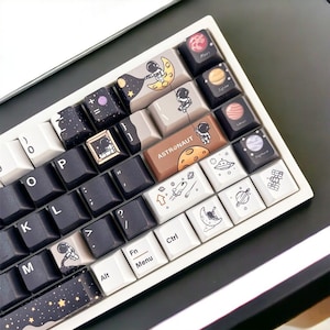 136 teclas de teclado Keycap Set, Cherry Mx PBT keycaps, Blue Black Keycaps,  EE. UU./Japonés/Español Versión, Cute Keycaps, ISO -  México