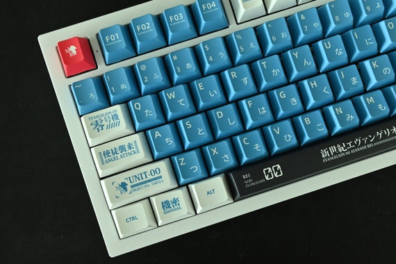 Eva Unit 00 Mecha Robot Anime Keycap Set: Japanese Theme, Cherry Profile, PBT