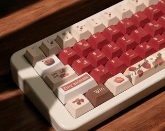 Red Autumn Forest Keycap Set: Cherry Profile, PBT