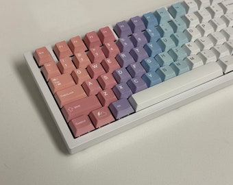 Rainbow Gradient Starry Dream Aurora Theme Keycaps Set for Mechanical Keyboard | 144 keys | Cherry Profile | MX Switch Type | PBT Material