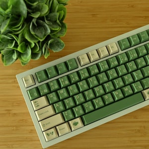 Matcha Japanese Green Tea Cafe Theme Keycap Set for Mechanical Keyboard | 142 keys | Cherry Profile | MX Switch Style | PBT Material