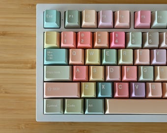 Rainbow Heart Gradient Keycap Set: Cherry Profile, PBT