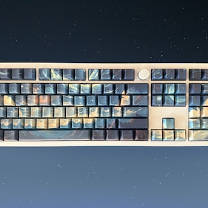 Backlit Space Night Sky Universe Theme Keycap Set for Mechanical Keyboard | 134 keys | Cherry Profile | MX Switch Type | PBT Material