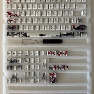 Sakura Cherry Blossom Japanese Keycap Set: French, Japanese, German Language, Cherry Profile, PBT image 14