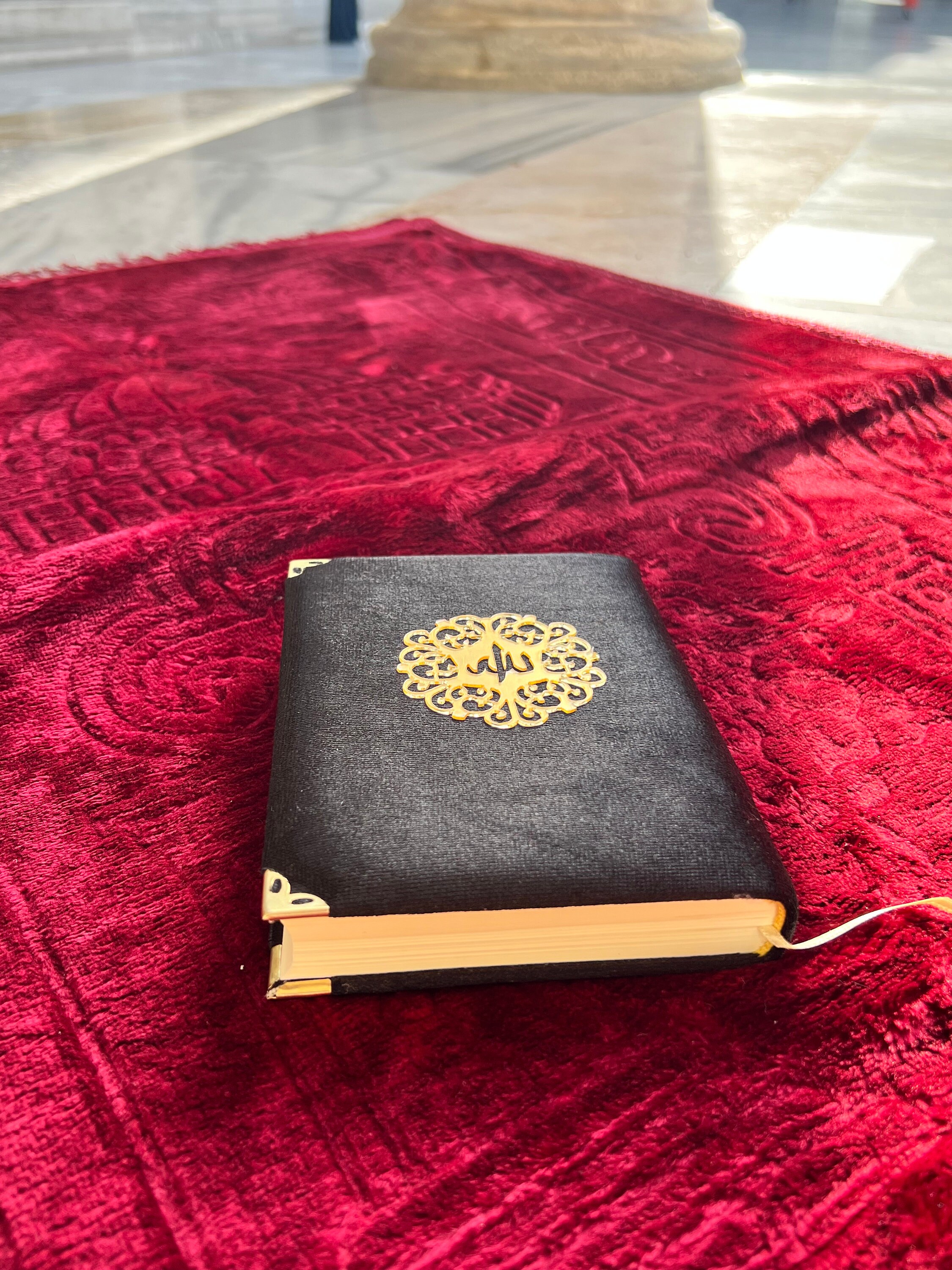 Red Prayer Matthick Plush Prayer Rug Quran Tasbeeh Etsy