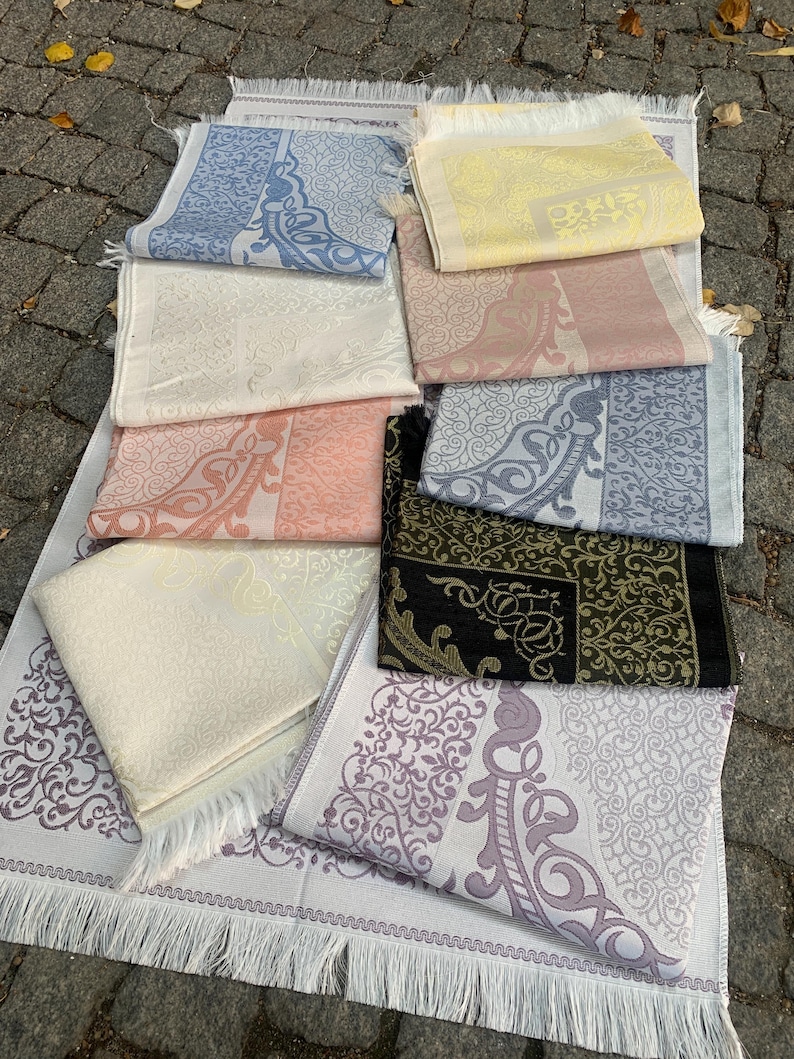 Cotton Taffeta Prayer Mat, Portable Thin Prayer Rug, Muslim Travel Prayer Mat, Islamic Gifts, Janamaz, Ramadan Eid Gift, Sejadah, Mawlid