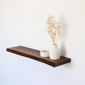 Walnut Live Edge Floating Shelf, Rustic Shelf, Kitchen Shelf, Natural Floating Shelf, Bathroom Shelf, Shelves for Bedroom