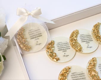 Aimant époxy doré Ayatul Kursi : cadeau islamique, cadeau de naissance, mariage musulman, Ramadan, Eid