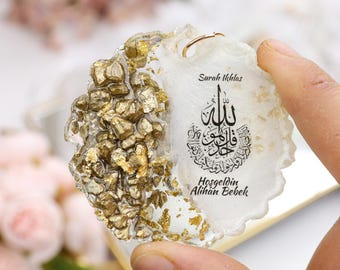 Ayatul Kursi Epoxy Keychain: Islamic Gift, Baby Shower Favor, Muslim Wedding Gift, Ramadan, Eid