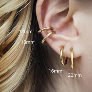 Clip On Hoop Earrings,Non Pierced Ear,Cuff-Clips Earring,Titanium Hoop Earrings,Gift For Her