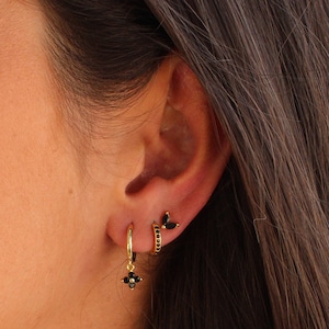 Gold Earring Set,3 Pcs Earring Stack Set,Gold Stud Earring Set,Birthday Gift For Her image 2