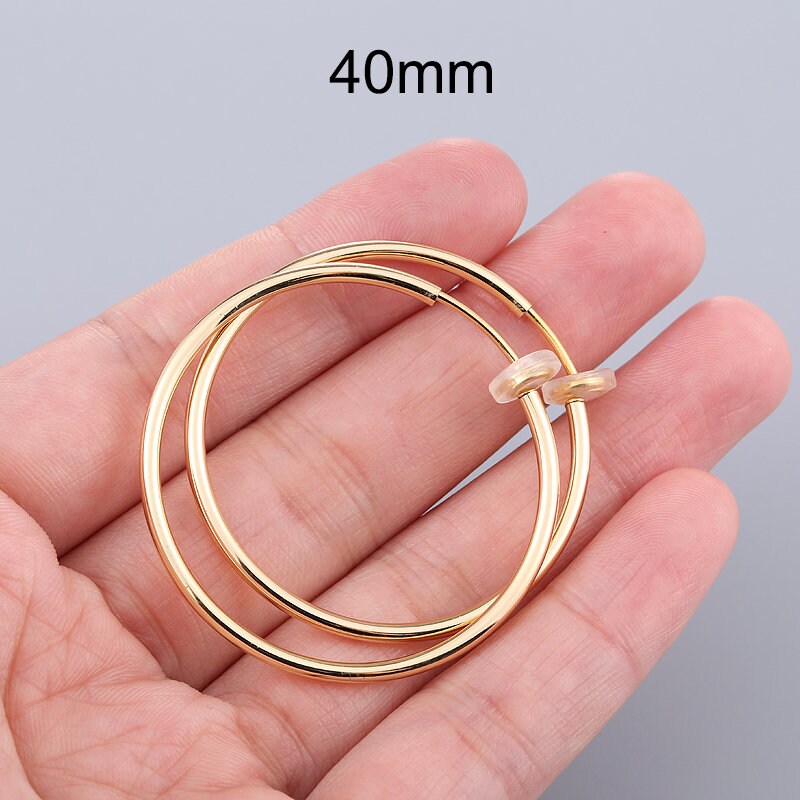 Clip on Hoop Earringsnon Pierced Earcuffclips Earringlarge Etsy UK