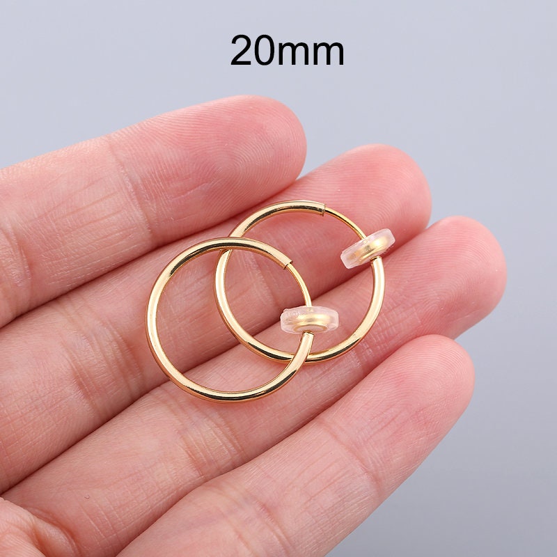 Clip on Hoop Earringsnon Pierced Earcuffclips Earringlarge Etsy UK