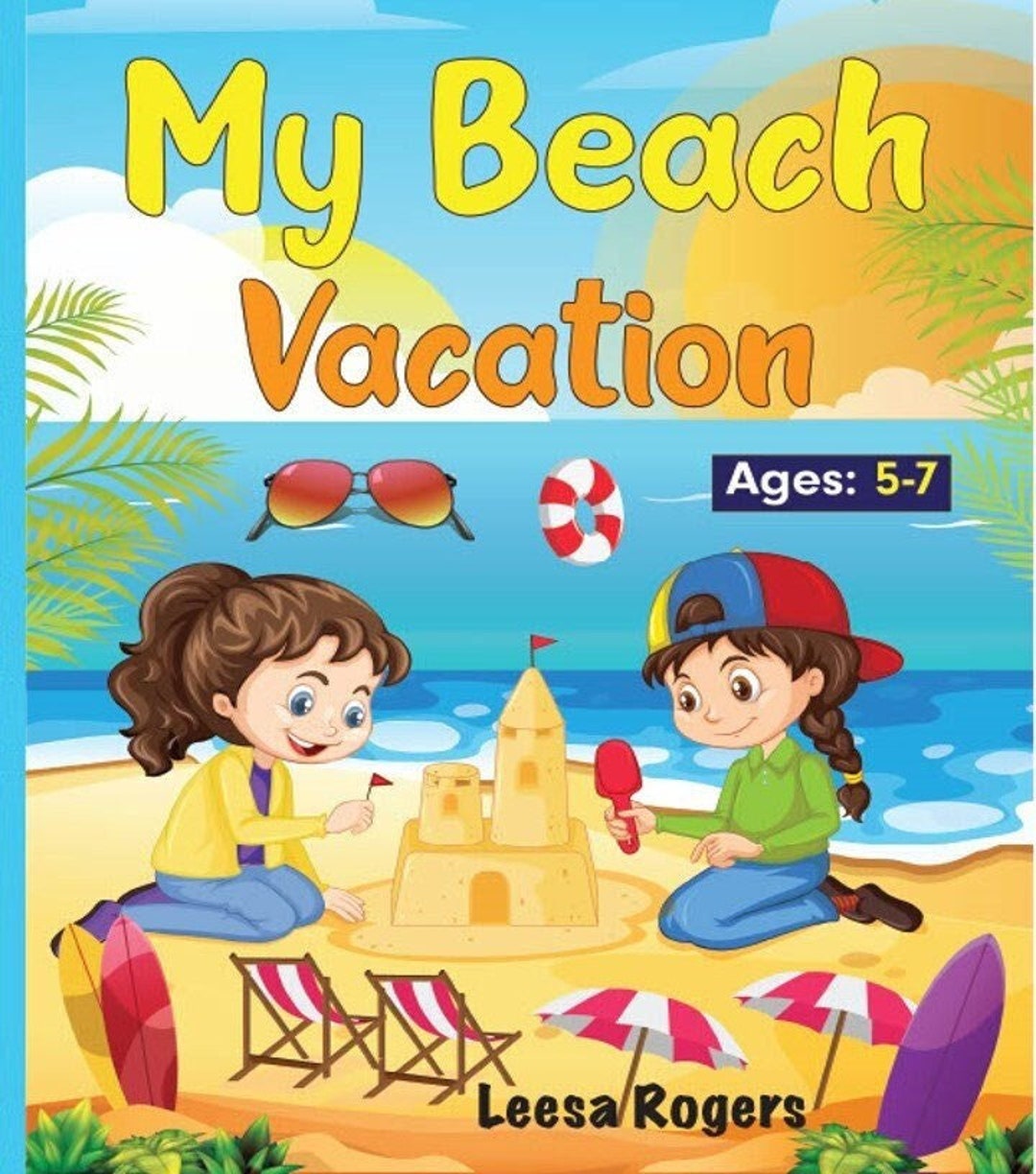 My Beach Vacation Coloring Book Etsy