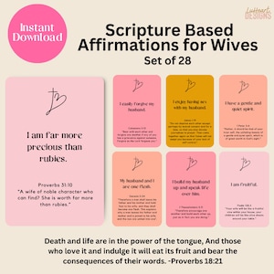 Affirmationskarten für Frauen, Schriftkarten, Affirmationen auf Schriftbasis, Geschenke für Frauen, Bibelaffirmationen, Bibelkarten, Heiratskarten