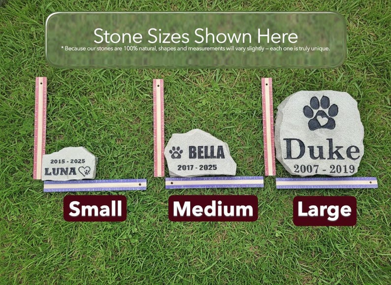 Stone Nature Ruler Custom Pet Memorial Stone - Engraved Pet Loss Gift, Personalized Garden ...