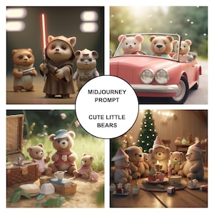 Midjourney Prompt for Cute little bears , Fully Customisable, Best Midjourney Prompts, AI Prompts for midjourney, Toy prompts midjourney,