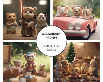 Invite de mi-journée pour les petits ours mignons, entièrement personnalisable, meilleures invites de mi-journée, invites AI pour mi-journée, invites de jouet mi-journée,