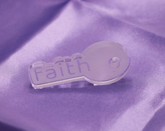 Stylish FAITH Acrylic Keychain | Symbol of Hope & Belief for Spiritual Souls | Laser-engraved Religious and Easter gift ideas