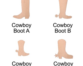 Kickstart Your Creativity with Birch Plywood Cowboy Boots Shape Cutouts - Perfect for Western-Themed Crafts & Home Decor!| Unfinished, DIY