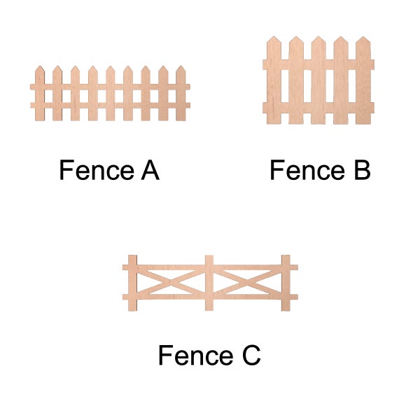 Rustic Charm: Birch Plywood Farm Fence Shape #1 Cutouts for Country-Inspired Crafts & Decor | Unfinished DIY, 4" - 42"