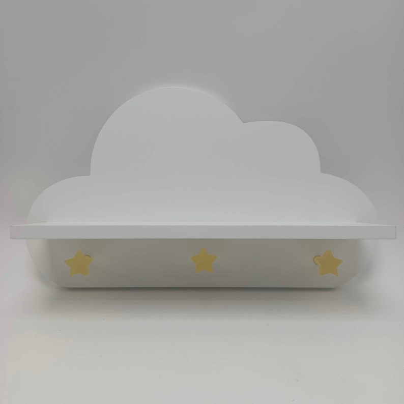 Floating White Cloud Nursery Shelf Baby Nursery Cloud Decor With Star