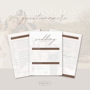 Photography Questionnaire Template | Wedding Photography Questionnaire Template | Wedding Questionnaire | Photography Forms | CANVA Template