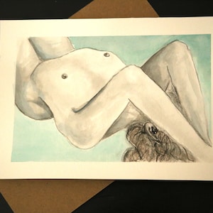 Blue Girl   I   Watercolor  I  Original Painting
