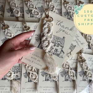 Custom Macrame Keychain, Wedding favor, Baby shower favor, Bridal party, Private event, Special gift, Housewarming