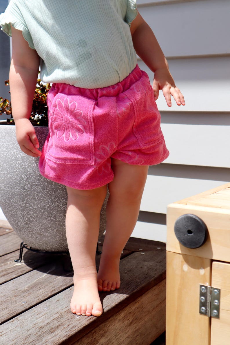 Samson Short PDF Sewing Pattern: Unisex Kids Shorts, Summer Style, Casual or Frill Waistband, size 3m-6y, (PDF file download) image 11