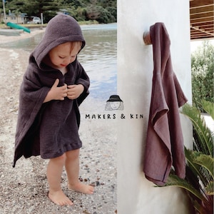 Denver Poncho com capuz Padrão de costura PDF / Tamanho 0-24M e 3-8Y / Padrão de toalha com capuz infantil / Padrão de costura infantil / Padrão de costura de bebê