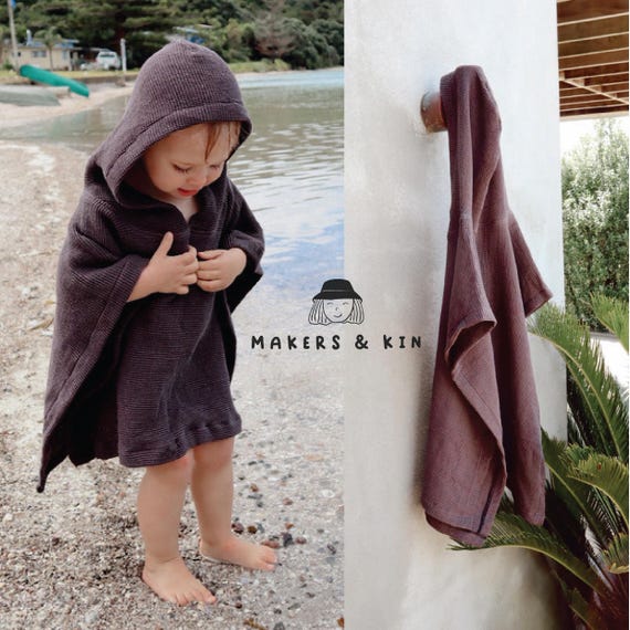 Denver Hooded Poncho Sewing Pattern, Sizes 0-24m & 3-8Y, PDF file download, Projector File Included