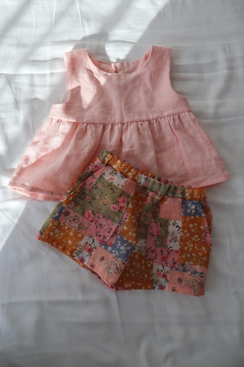 Samson Short PDF Sewing Pattern: Unisex Kids Shorts, Summer Style, Casual or Frill Waistband, size 3m-6y, (PDF file download) image 12
