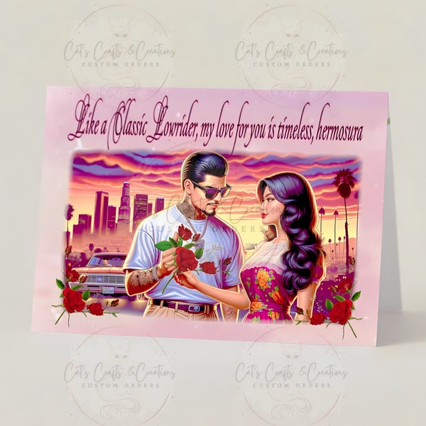 Chicano Timeless Love Card (Latina, cholo, chola, lowrider, jefe, chulo, love, amor, holidays, birthday, valentines, anniversary, cards)