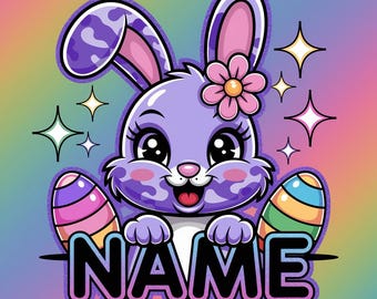 Personalized Easter Bunny Name PNG – Digital Download
