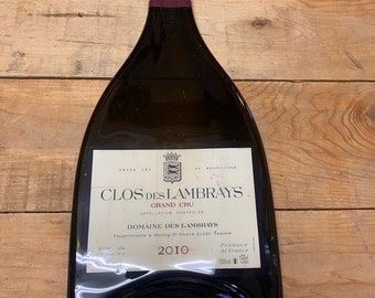 Clos Des Lambrays flatted - Melted Wine Bottle Cheese Serving Tray - Wine Gifts