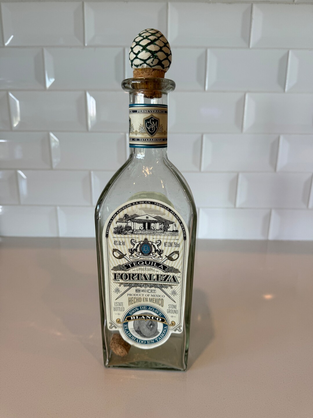 Fortaleza Empty Tequila Bottle 750ml With Cork Cap Etsy