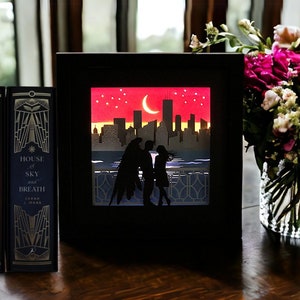 Handmade Crescent City/Lunathion shadow box/Light box book nook, Bryce and Hunt inspired, officially licensed bookshelf decor
